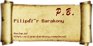 Pilipár Barakony névjegykártya